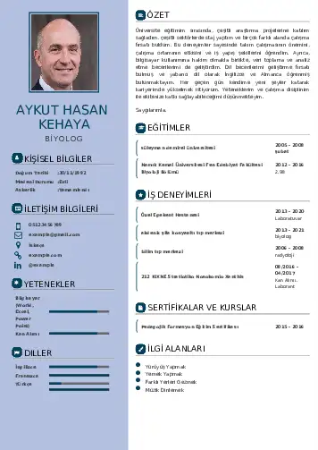 Biyolog CV Örnekleri cv indir